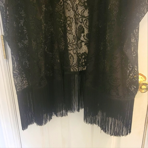 Oragami NWOT Black Floral Lace Kimono XXL - Picture 3 of 11